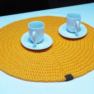 Set 2 Tovagliette Americane Tonde in CordinoThai-one 2.5 mm. Prodotto autentico Skillaly, Made in Italy.
