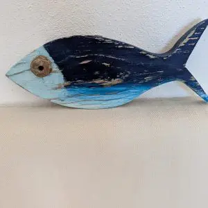 Pesce in legno di recupero. Prodotto autentico Skillaly, Made in Italy.