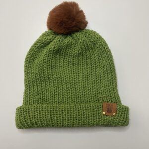 Beanie Verde cappello handmade. Prodotto artigianale Skillaly, Made in Italy.