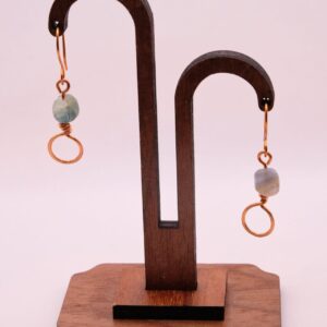 Orecchini in Rame con Cianite. Prodotto artigianale Skillaly, Made in Italy.