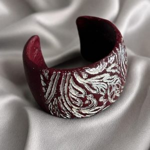 Moonlight Reflections on Burgundy Collection – Bracelet. Authentic Skillaly product, Made in Italy.